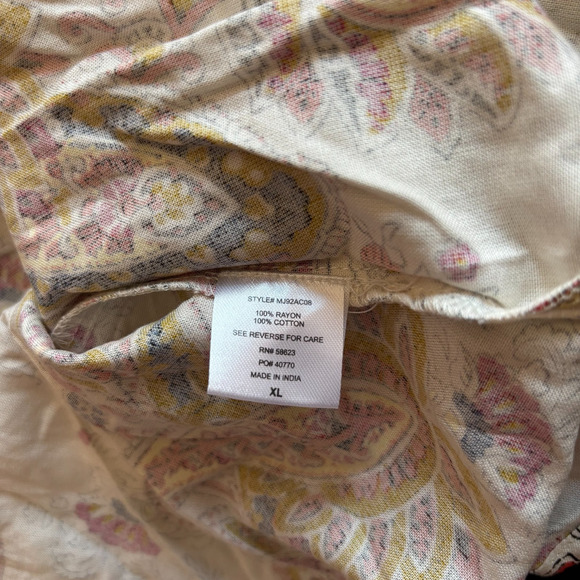 Love Squared XL Paisley Maxi Dress Black Crochet Bodice Tie Back - Picture 6 of 6